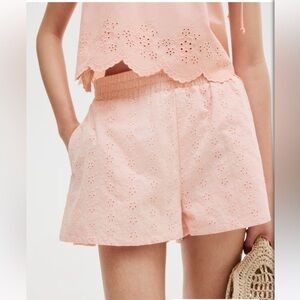 NWT H&M HIGH-WAIST EYELET-EMBROIDERED SHORTS